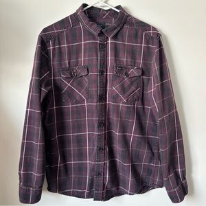 RVCA Multicolored Long Sleeve Collared Button Down Flannel